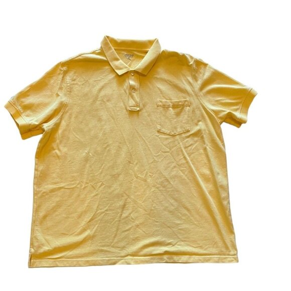 Men's Lands' End XXL Yellow Polo Shirt 50 - 52 Traditional Fit - Picture 1 of 4